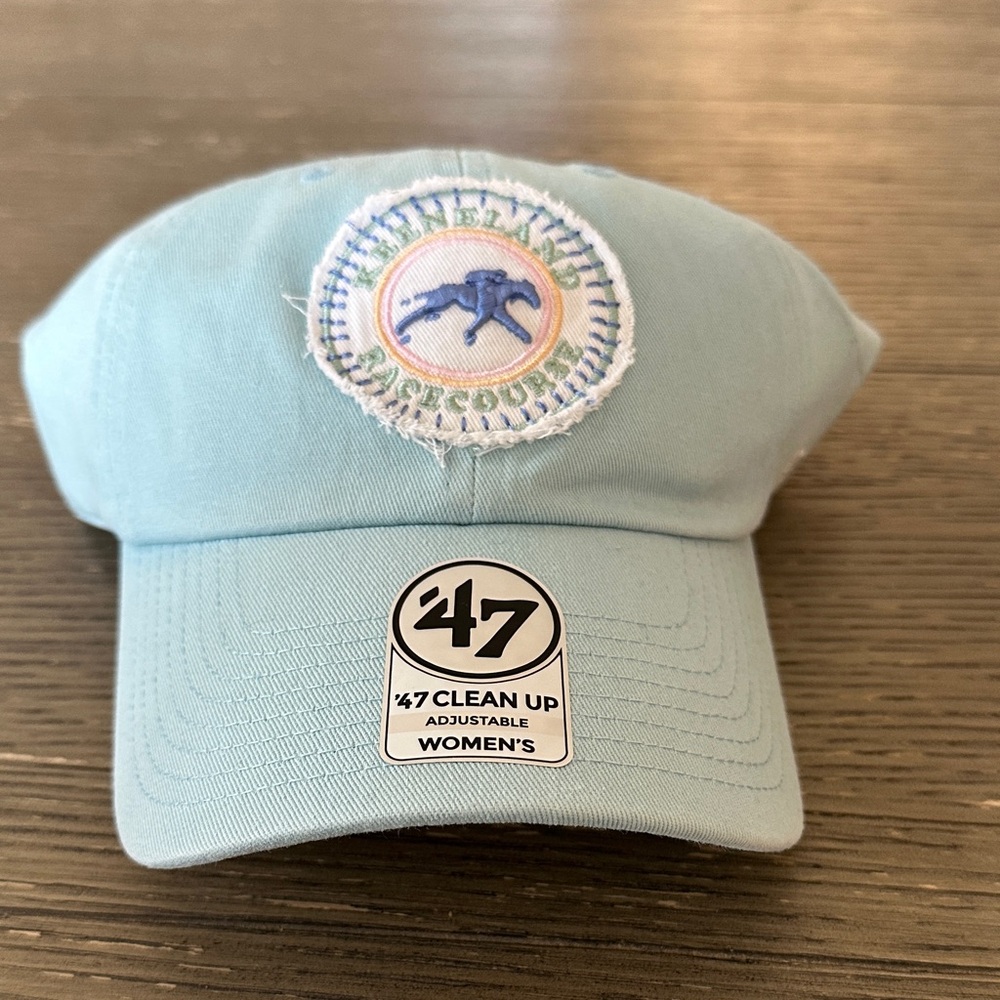 NWT 47 Brand women’s Keeneland Race Course baseball cap sky blue
